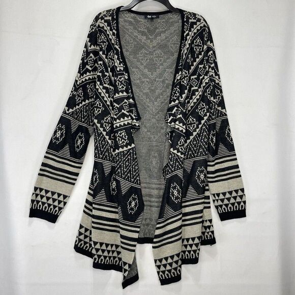 Aztec Cardigan Sweater Womens Medium 64 Sixty Five Draped - Picture 1 of 16